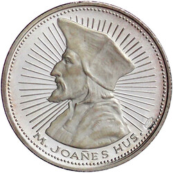 Feinsilbermedaille o.J. (1968), auf Alexander Dubcek und Jan Hus. ...