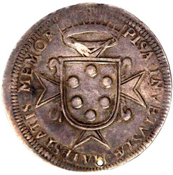 Tallero verm 1620 (Jahr unleserlich), Pisa. 27,80 g. schön, gelocht, ...