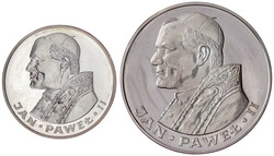 2 Stück: 100 und 200 Zlotych Silber 1982, Johannes Paul II.Polierte ...