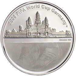 3000 Riels Silber 2004 auf König Jayavarman VII. und die Fussball WM ...