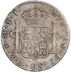 8 Reales 1808 PJ, Potosi. 26,71 g. fast sehr schön  Automatically ...