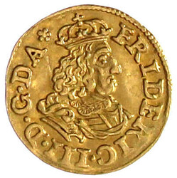 1/4 Dukat 1660, Kopenhagen, Münzmeister Heinrich Köhler, ...