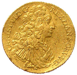 Dukat 1732, Kopenhagen. Guinea-Gold. Münzmeister Christian Wineke. ...