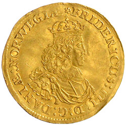 Doppelter Guinea-Dukat 1658, Kopenhagen. Münzmeister Heinrich ...