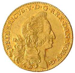 Dukat 1753 VH, Kopenhagen. Schiffsdukat. Münzmeister Peter Nicolai ...