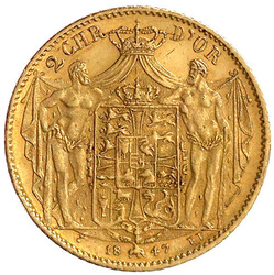 2 Christian d'or 1847 FF, Altona. vorzüglich, winz. Randfehler