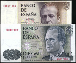 Banco de Espana 200, 500, 1000, 2000, 5000 u. 10000 Pesetas 1979 - ...