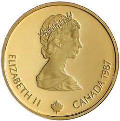 100 Dollars 1987, Olympische Winterspiele in Calgary 1988. 13,34 g., ...