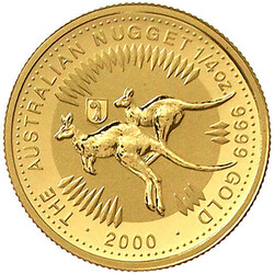 25 Dollars Nugget/Känguruh 2000 mit Privy Mark Wappen von Basel. 1/4 ...