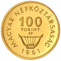 100 Forint 1961, Liszt. 7,68 g. 986/1000. Auflage nur 2500 Ex. ...