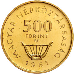 500 Forint 1961, Liszt. 38,38 g. 986/1000. Auflage nur 2503 Ex. ...