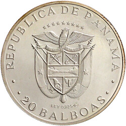 20 Balboas Großsilbermünze (129,59 Sterlingsilber) 1972, Simon ...