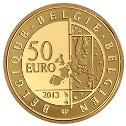 50 Euro 2013. Hugo Claus. 6,22 g. 999/1000. In Originalschatulle mit ...