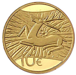 10 Euro 2009, Hirsch. 3,11 g. 999/1000. In Originalschatulle mit ...