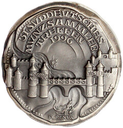 Silbermedaille 1996. 75 Jahre Numismat. Gesellschaft Mainz-Wiesbaden. ...