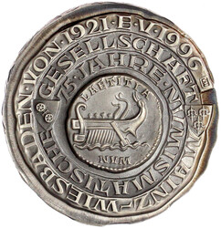 Silbermedaille 1996. 75 Jahre Numismat. Gesellschaft Mainz-Wiesbaden. ...