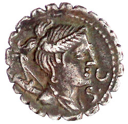 Denar Serratus 79 v. Chr. SC. Dianabüste r./TI CLAVD T F AP N (teils ...