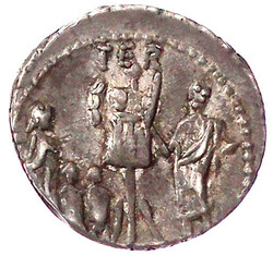 Denar 62 v. Chr. Kopf der Concordia r./Lepidus mit Tropaeum und 3 ...