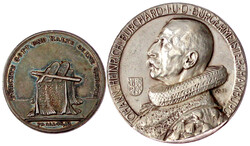 2 Stück: Silbermed. o.J. (um 1820) v. Daniel Friedrich Loos. A.d. ...