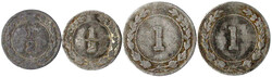 4 Stück: je 2 X 1/2 und 1 Cent AH 1325 = 1907. sehr schön