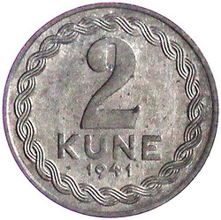 100 X 2 Kune 1941, Zink. Aus Rolle (jetzt in Plastikdose). meist ...