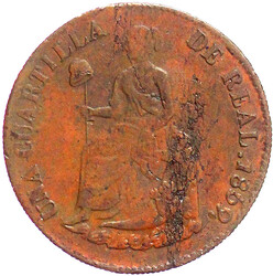 Kupfer 1/4 Real 1859, Hermosillo, für Sonora. fast sehr schön, ...