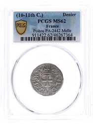 Pfennig o.J. Melle. +METALO+/+CARLVS REX (verdrehtes S), Kreuz. PCGS ...