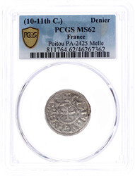 Pfennig o.J. Melle. METALO/+CARLVS REX (verdrehtes S), Kreuz. PCGS ...