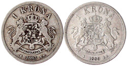 2 X 1 Krone: 1883 und 1889. schön/sehr schön und sehr ...