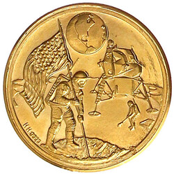 Goldmedaille Mondlandung 1969. Die 3 Astronauten/Mondlandeszene, 3,04 ...