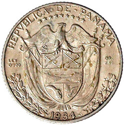 1/10 Balboa 1934. Besseres Jahr. sehr schön/vorzüglich