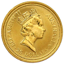 25 Dollars 1988. 1/4 Unze Feingold. In Originalkapsel. fast ...