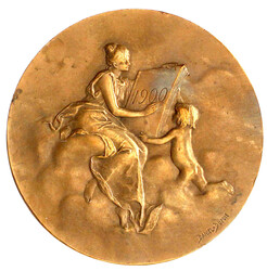 3 Stück: 2 rechteckige Bronzeplaketten 1951 von Walther Wolff auf ...