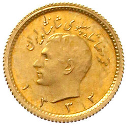 1/4 Pahlavi SH 1333 = 1954, kleines Format. 2.03 g. 900/1000. Auflage ...