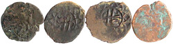4 Varianten zum Kupfer Fals AH 832 = 1429, Bukhara. schön bis ...