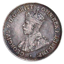 Threepence 1923 M. gutes vorzüglich, schöne Patina, selten