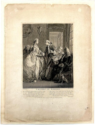 4 Drucke: Kupferstich von René Gaillard (1719-1790) "L-accord de ...