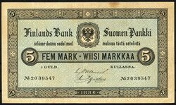 Finlands Bank Suomen Pankki, 5 Markkaa 1886. III