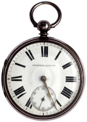 Englische Herrentaschenuhr, Sterlingsilber London 1875. "Improved ...