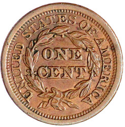 Kupfer Cent 1850. Braided Hair. sehr schön/vorzüglich, zaponiert