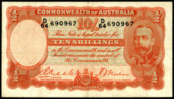 Commonwealth Bank of Australia, 10 Shillings o.D. (1936-1939). III