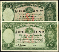 Commonwealth Bank of Australia, 2x 1 Pound o.D. (1938-1952). III