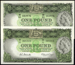 Commonwealth Bank of Australia, 2x 1 Pound o.D. (1961-1965). II / II-
