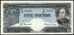 Commonwealth Bank of Australia, 5 Pounds o.D. (1961-1965). III+, ...