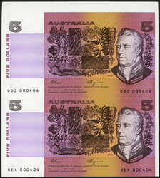 Commonwealth Bank of Australia, 4x 5 Dollars (2x 2 zusammenhängende ...