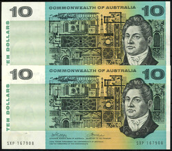 Commonwealth Bank of Australia, 2x 10 u. 2x 20 Dollars o.D. (1972, ...