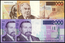 Banque Nationale, 2x 1000 u. 2x 2000 Francs o.D. (1980-2001). I-II  ...