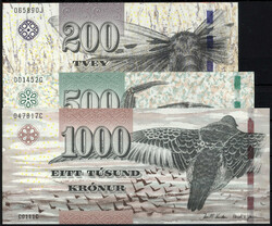 200, 500 u. 1000 Kroner 2003 - 2005. I / I-