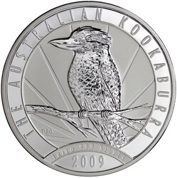 30 Dollars (1 Kilo Silbermünze) 2009. Kookaburra. In Kapsel. ...