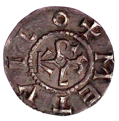 Pfennig o.J. Melle. +METVLLO um Karolus-Monogramm/+CARLVS REX FR um ...